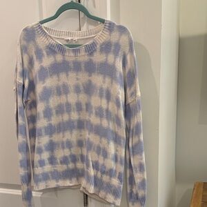 Gap Cozy Tie-Dye Crewneck Sweater - Blue & Cream